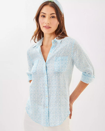 Sea View Linen Button Down Top | Lilly Pulitzer Women