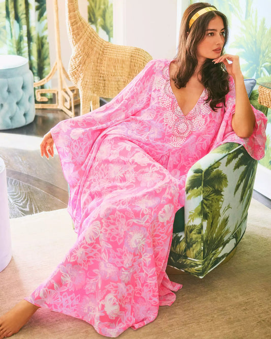 Mindy Beaded Silk Maxi Caftan | Lilly Pulitzer Dresses|Women