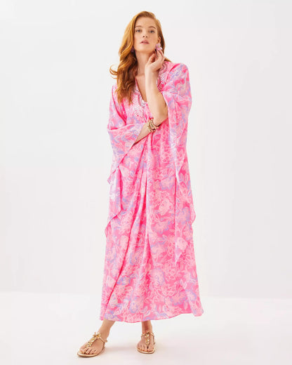 Mindy Beaded Silk Maxi Caftan | Lilly Pulitzer Dresses|Women