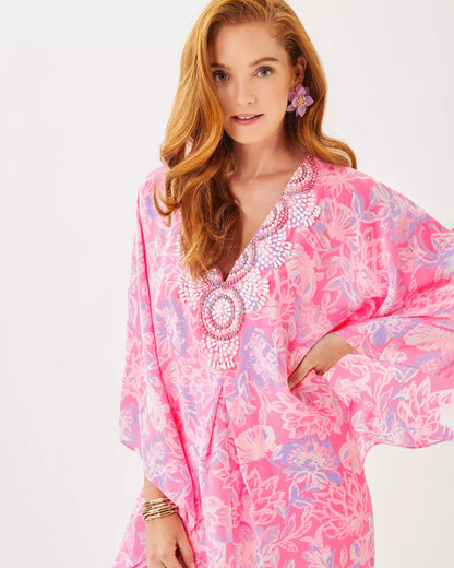 Mindy Beaded Silk Maxi Caftan | Lilly Pulitzer Dresses|Women