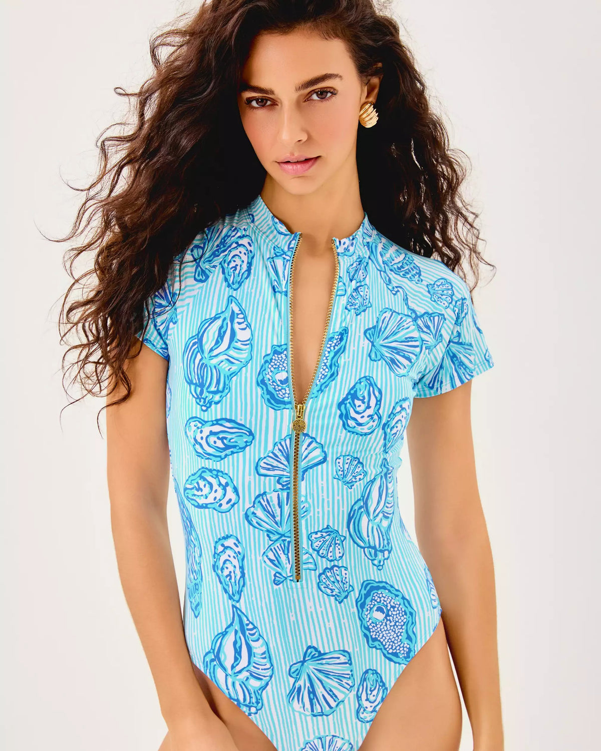 Randee Short Sleeve Rashguard Swimsuit | Lilly Pulitzer Women|Swim