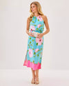 Fresh Water Blue Bursting Blooms Engineered Knit Dress