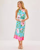 Fresh Water Blue Bursting Blooms Engineered Knit Dress