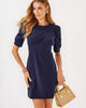 True Navy Leafy Knit Pucker Jacquard