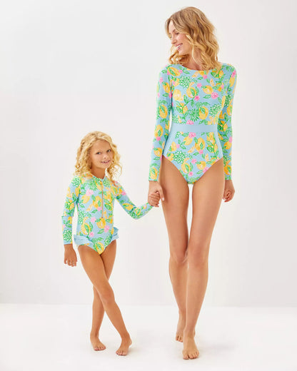 UPF 50+ Girls Denning Rashguard Swimsuit | Lilly Pulitzer Girls