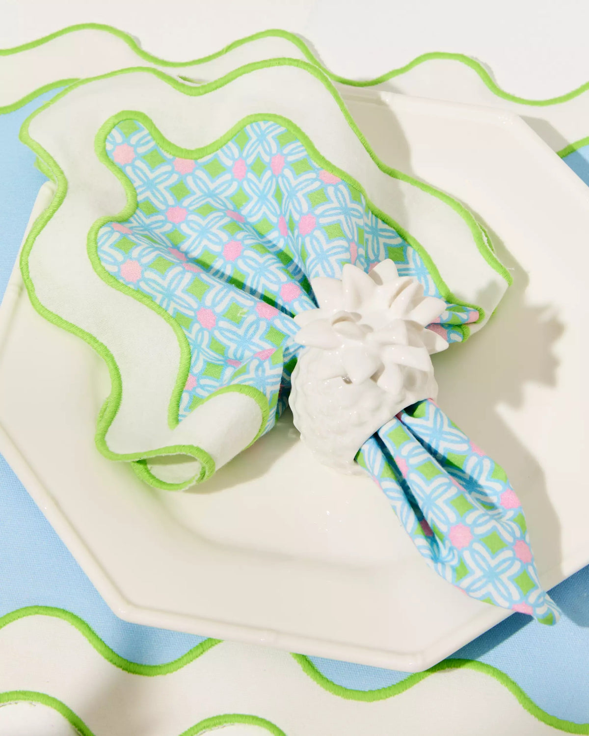 Printed Scallop Dinner Napkins | Lilly Pulitzer Home