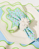 Jade Lime Butterfly Pattern Scallop Dinner Napkin