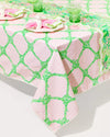 Pink Muse Bamboo Butterfly Pattern Trellis Tablecl