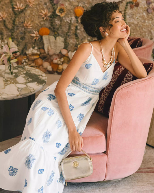 Zanna Embroidered Cotton Midi Dress | Lilly Pulitzer Dresses|Women