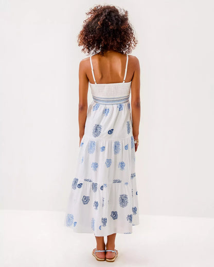 Zanna Embroidered Cotton Midi Dress | Lilly Pulitzer Dresses|Women