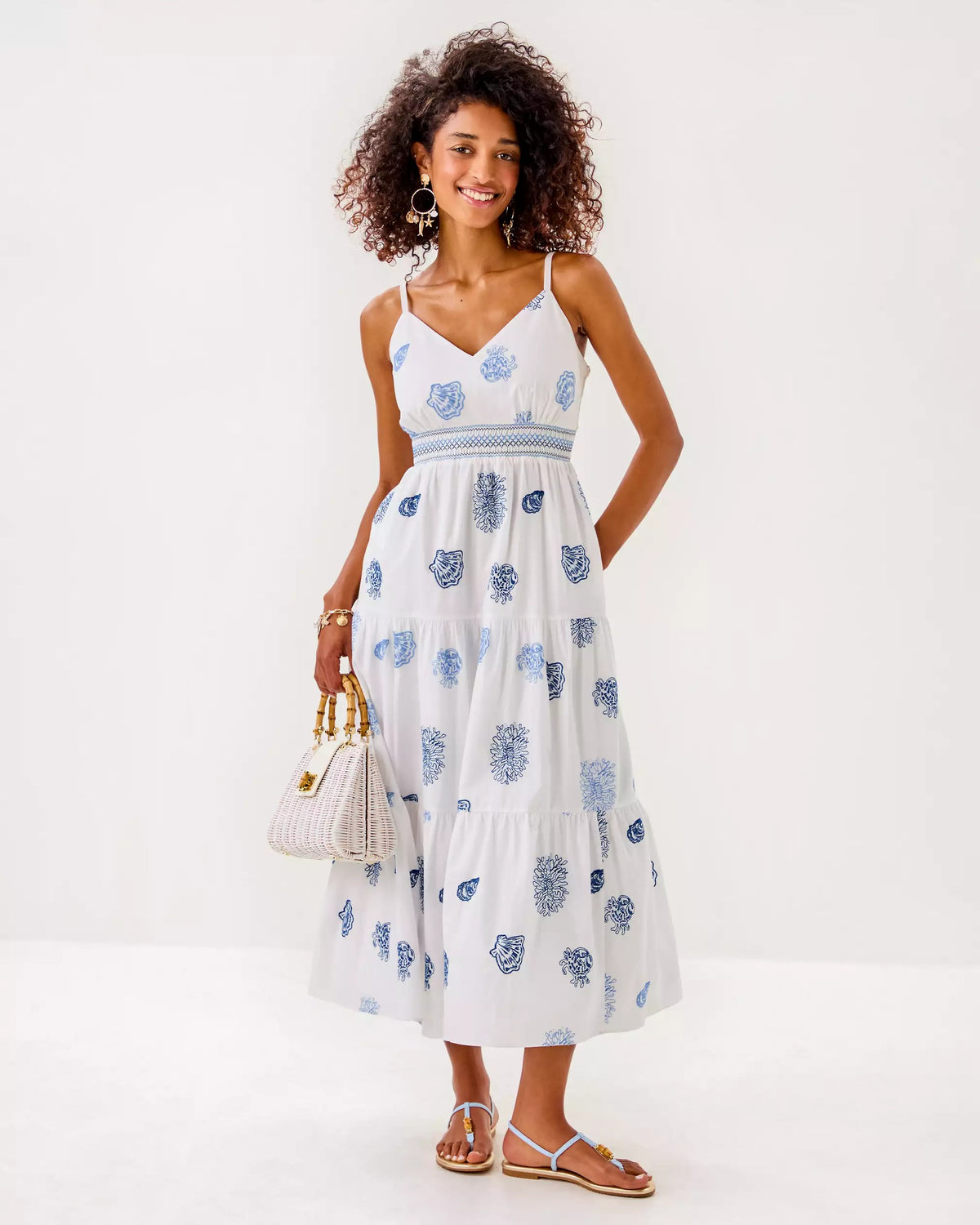 Zanna Embroidered Cotton Midi Dress | Lilly Pulitzer Dresses|Women
