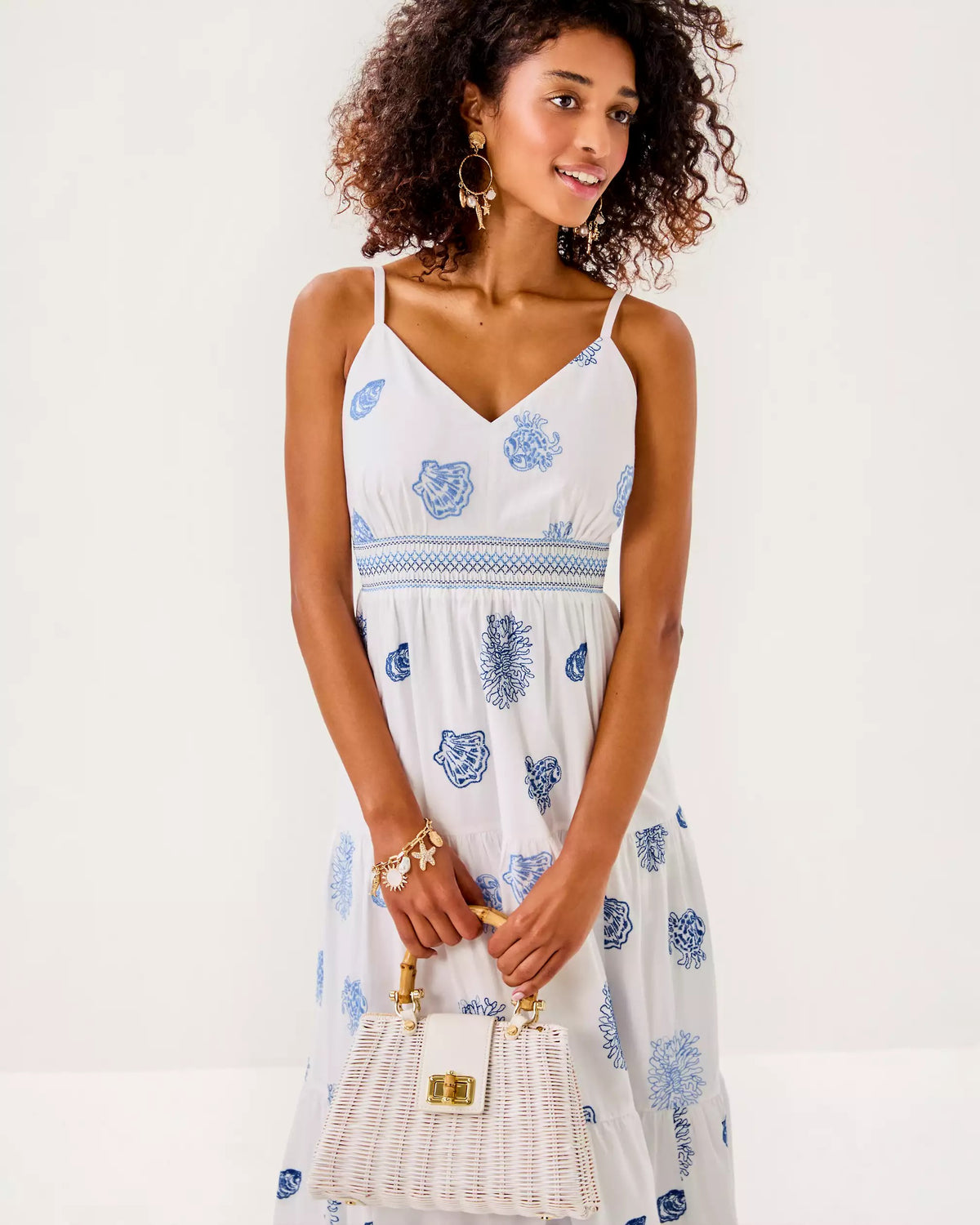 Zanna Embroidered Cotton Midi Dress | Lilly Pulitzer Dresses|Women