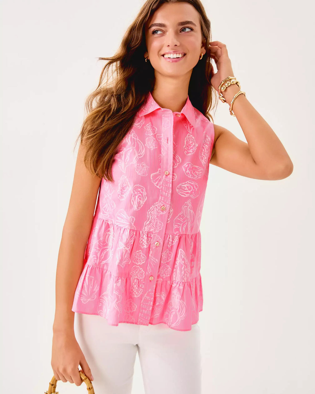 Breah Sleeveless Button Down Shirt | Lilly Pulitzer Women
