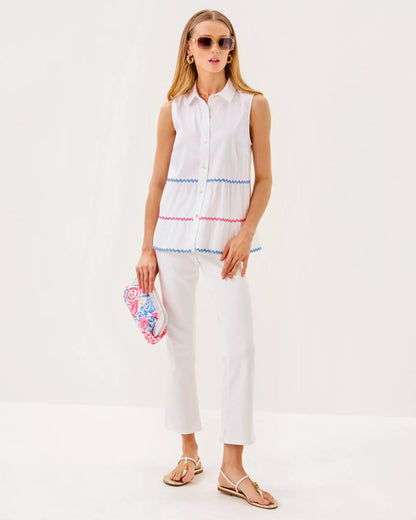 Breah Sleeveless Button Down Shirt | Lilly Pulitzer Women