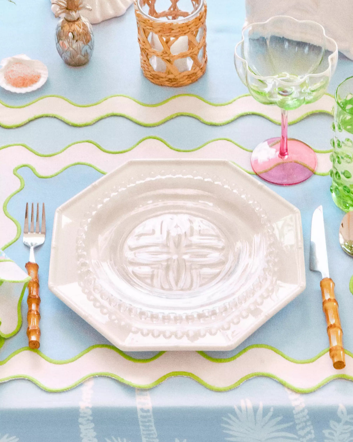 Glass Embossed Appetizer Plate Set | Lilly Pulitzer Home