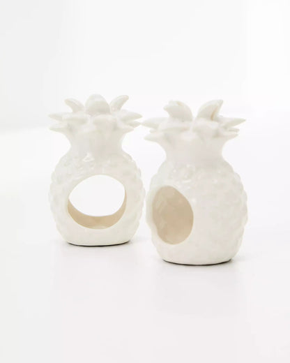 Pineapple Ceramic Napkin Ring Set | Lilly Pulitzer Home